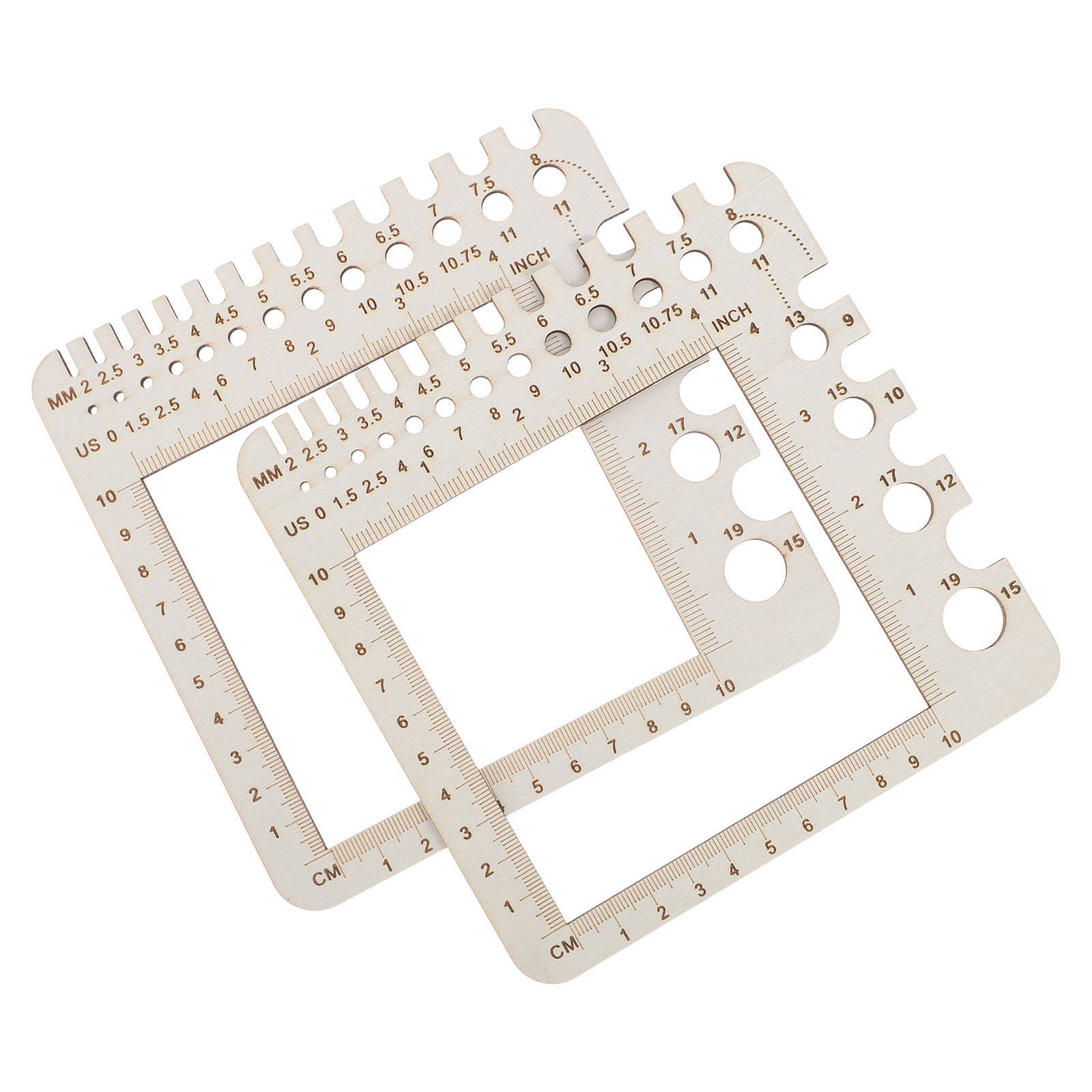 2Pcs Wooden Knitting Gauge Cro - Sewing Gauge Ruler recension och pris